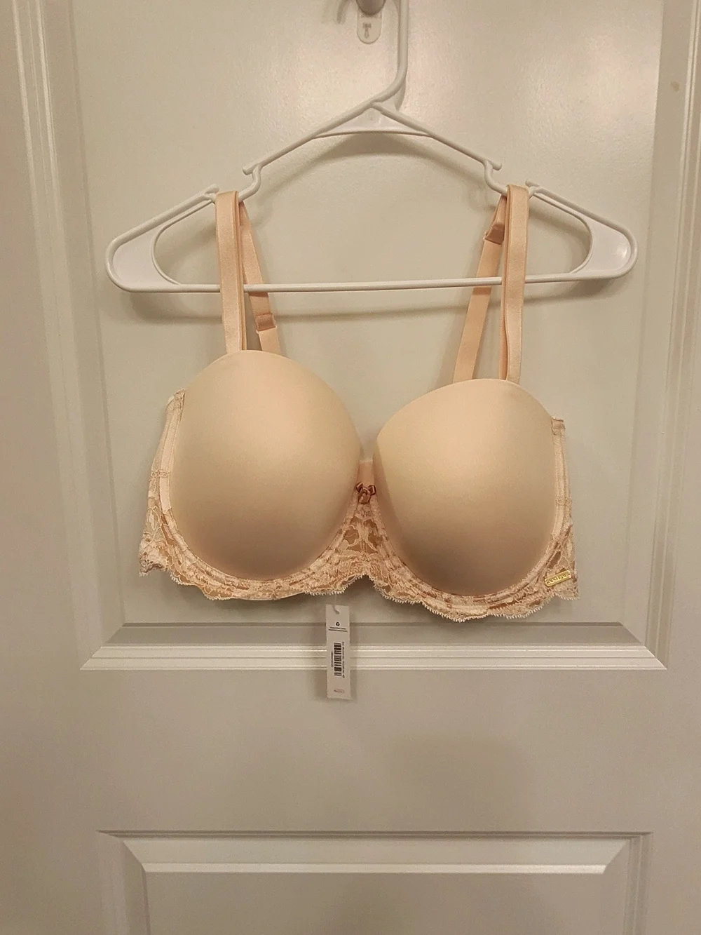 Adore Me Cream Lace-Trim Push-Up Bra